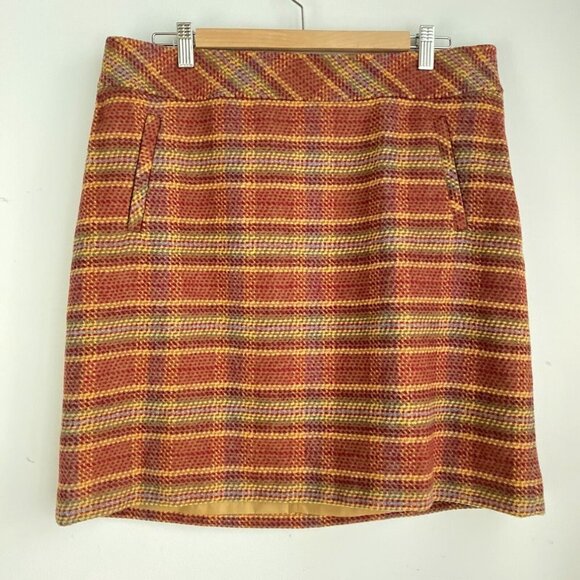 NWT Talbots Wool Blend Striped Warm Winter Fall Skirt 12P - Picture 2 of 7